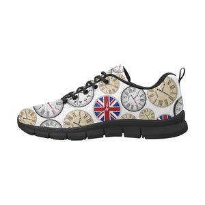 Wall Clock UK Pattern Men's Sneakers Black