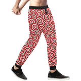 Red and White Candy Spiral Lollipops Pattern Unisex Casual Sweatpants