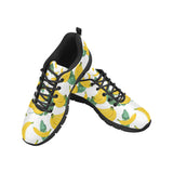 Banana and Leaf Pattern Men's Sneakers Black