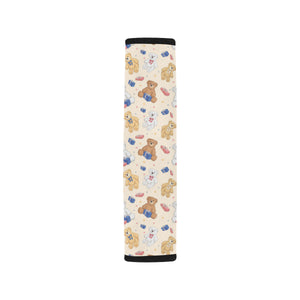 Teddy Bear Pattern Print Design 01 Car Seat Belt Cover