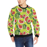 Watermelon Theme Pattern Men's Crew Neck Sweatshirt