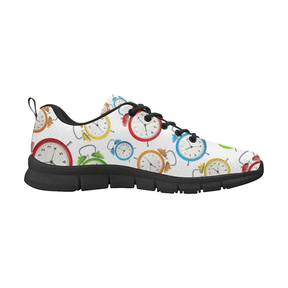 Colorful Clock Pattern Men's Sneakers Black