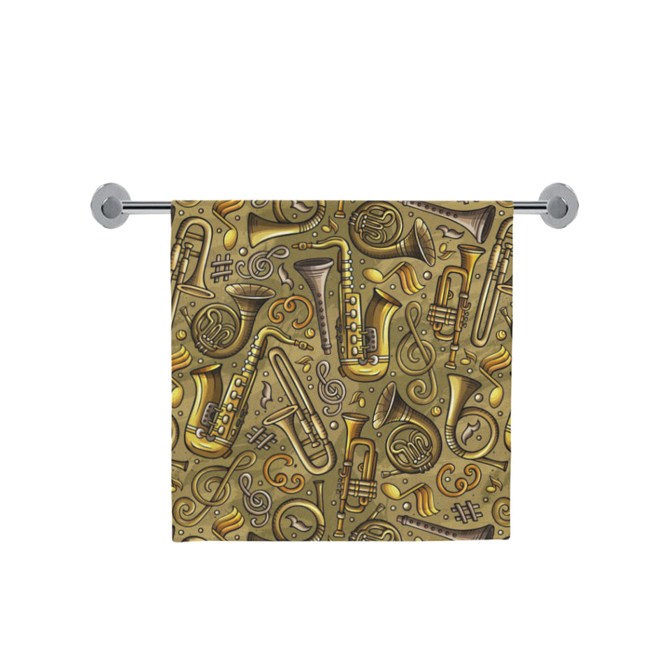 Saxophone Gold Pattern Bath Towel