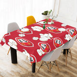 Red Daruma Cloud Pattern Tablecloth