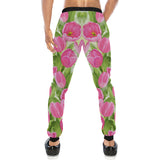 Pink Tulip Pattern Unisex Casual Sweatpants