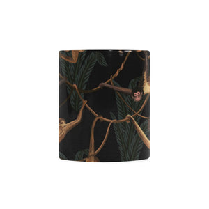 Monkey Pattern Black Background Classical White Mug (FulFilled In US)