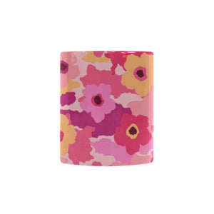 Pink Camo Camouflage Flower Pattern Classical White Mug (FulFilled In US)