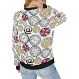 Wall Clock UK Pattern Women's Crew Neck Sweatshirt