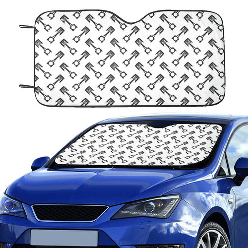 Engine Piston Theme Background Pattern Print Desig Car Sun Shade