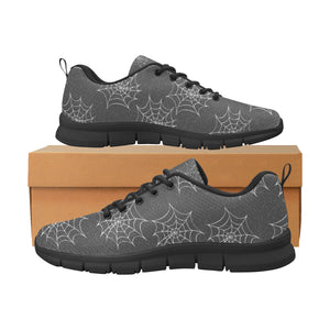 Cobweb Spider Web Pattern Men's Sneakers Black