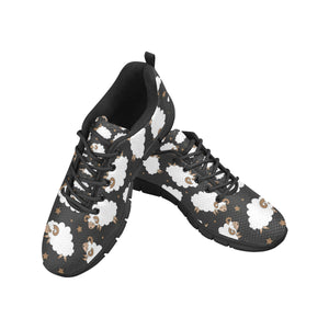 Cute Sheep Pattern Men's Sneakers Black