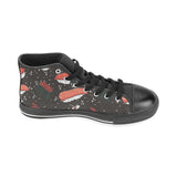 Sushi Theme Pattern Men's High Top Canvas Shoes Black