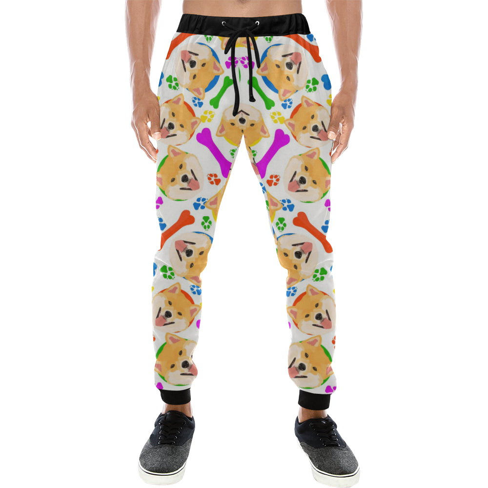 Shiba Inu Paw Bone Pattern Unisex Casual Sweatpants