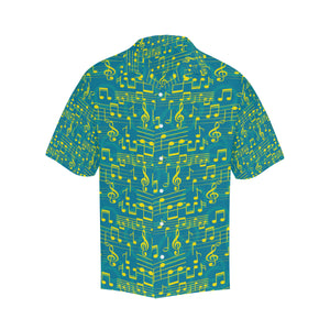 Music Notes Pattern Print Design 05 Men's All Over Print Hawaiian Shirt (Model T58)
