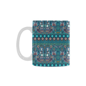 Mermaid Pattern Ethnic Motifs Classical White Mug (FulFilled In US)