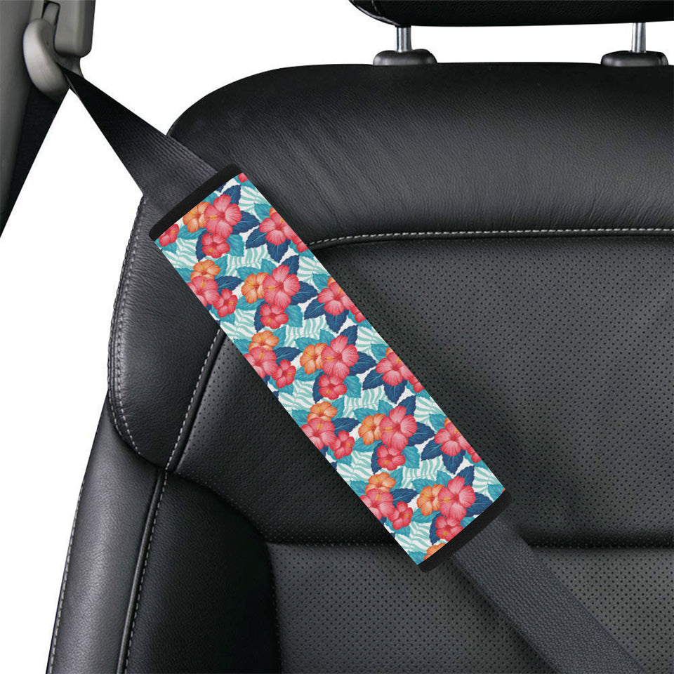 Hibiscus Pattern Print Design 05 Car Seat Belt Cover