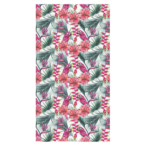 Pink Parrot Heliconia Pattern Bath Towel