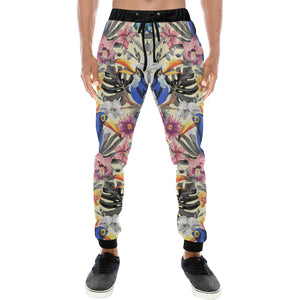 Toucan Leaves Flower Pattern Unisex Casual Sweatpants