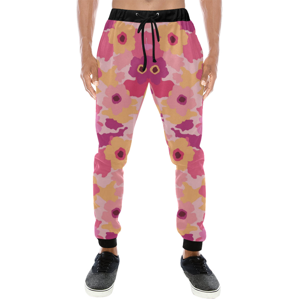 Pink Camo Camouflage Flower Pattern Unisex Casual Sweatpants