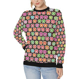 Colorful Apple Pattern Women's Crew Neck Sweatshirt