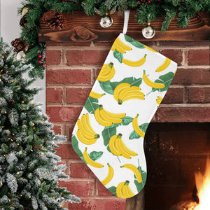 Banana and Leaf Pattern Christmas Stocking