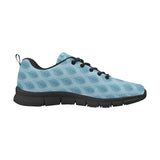 Blue Flame Fire Pattern Men's Sneakers Black