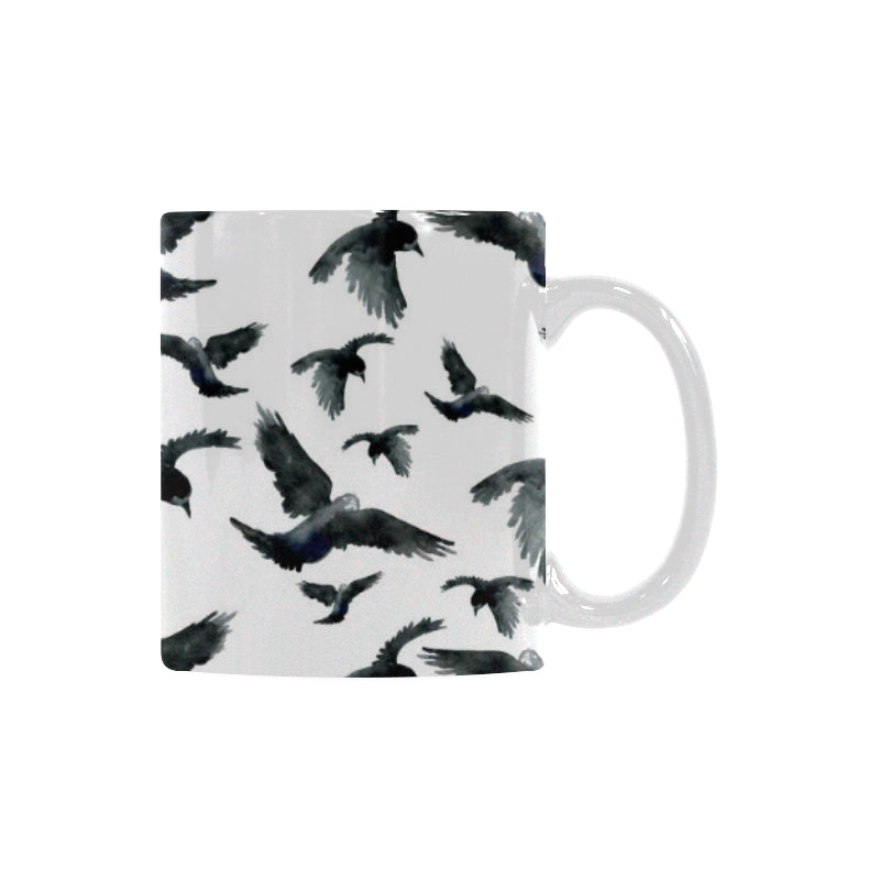 Crow Water Color Pattern Classical White Mug (FulFilled In US)