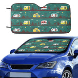 Camper Van Pattern Print Design 03 Car Sun Shade