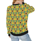 Papaya Pattern Background Women's Crew Neck Sweatshirt