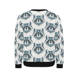 Raccoon Head Pattern Men's Crew Neck Sweatshirt