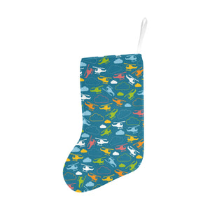 Color Helicopter Pattern Christmas Stocking