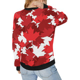 Canadian Maple Leaves Pattern Women's Crew Neck Sweatshirt