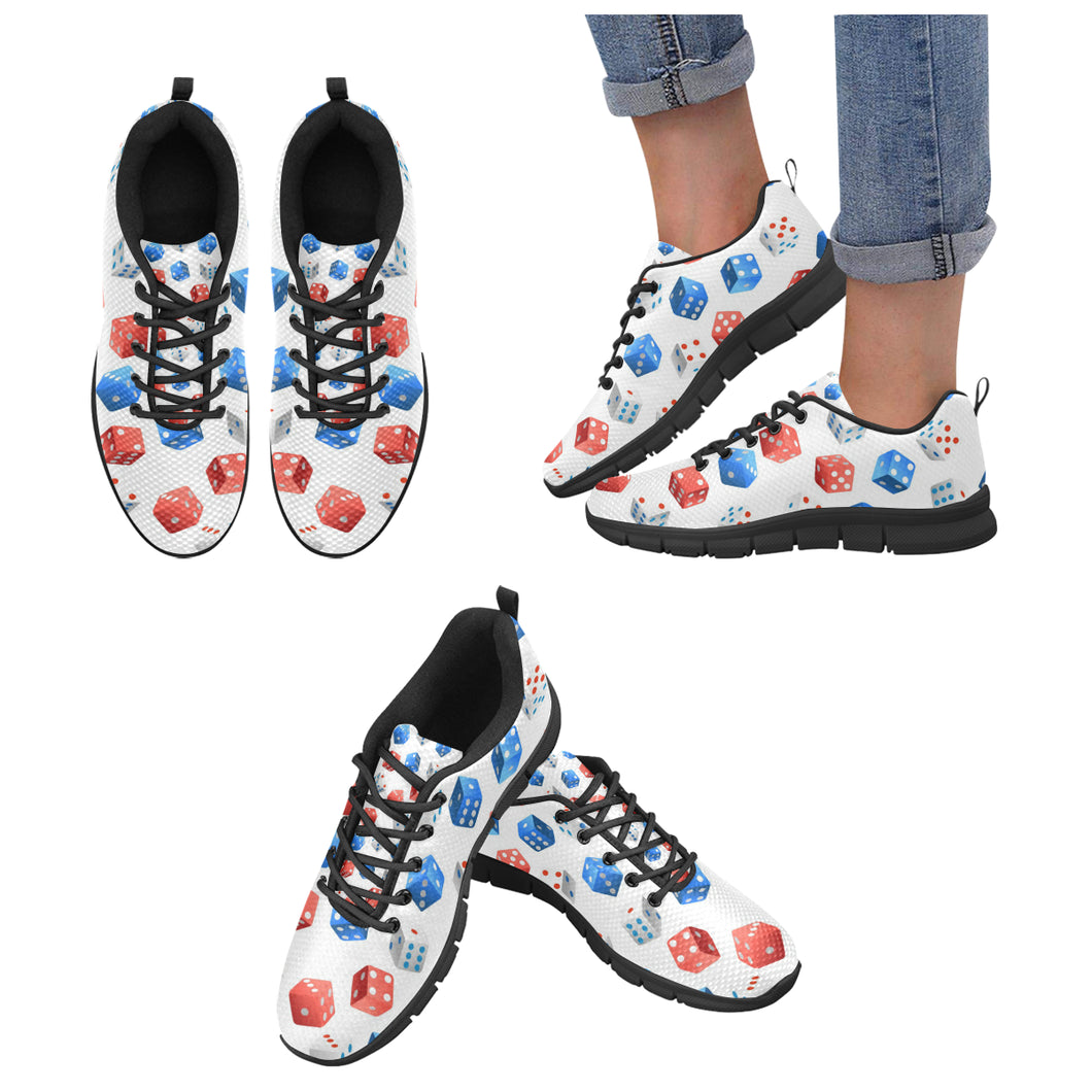 Dice Pattern Print Design 01 Women's Sneakers Black