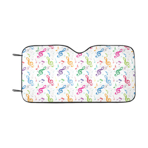 Music Notes Pattern Print Design 02 Car Sun Shade