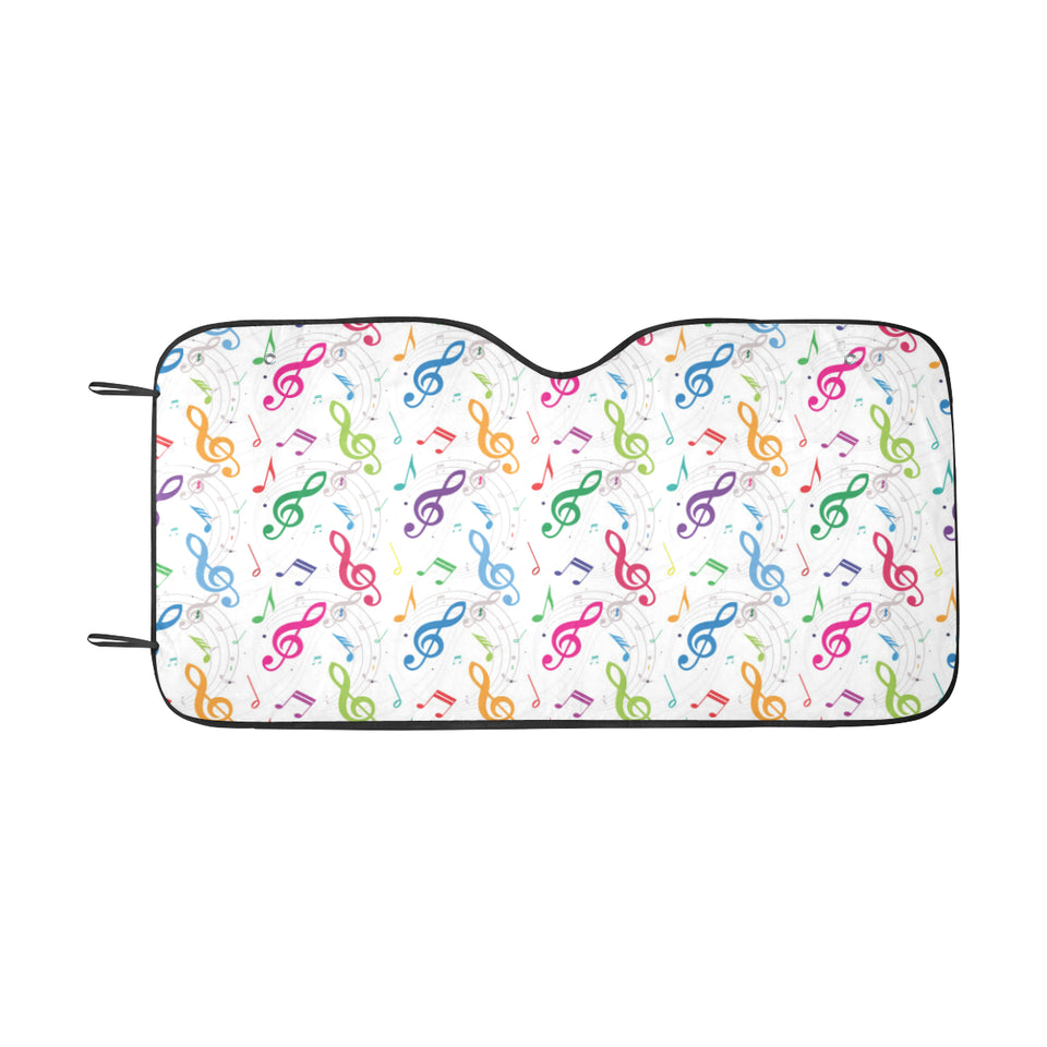 Music Notes Pattern Print Design 02 Car Sun Shade