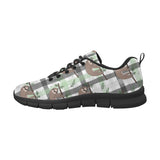 Sloth Pattern Stripe Background Men's Sneakers Black