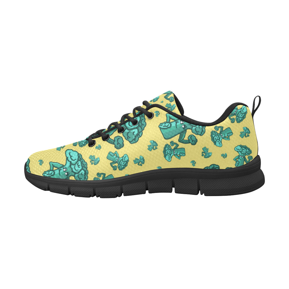 Cute Broccoli Pattern Men's Sneakers Black