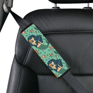 Mermaid Pattern Green Background Car Seat Belt Cover