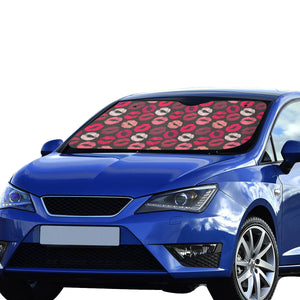 Lips Pattern Print Design 02 Car Sun Shade