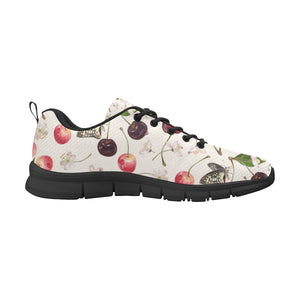 Cherry Flower Butterfly Pattern Men's Sneakers Black