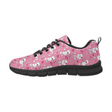 Poodle Pink Heart Pattern Men's Sneakers Black