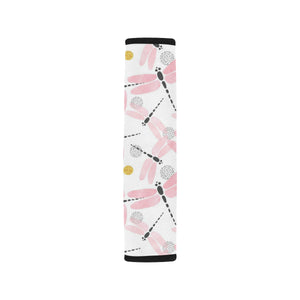 Pink Dragonfly Pattern Car Seat Belt Cover