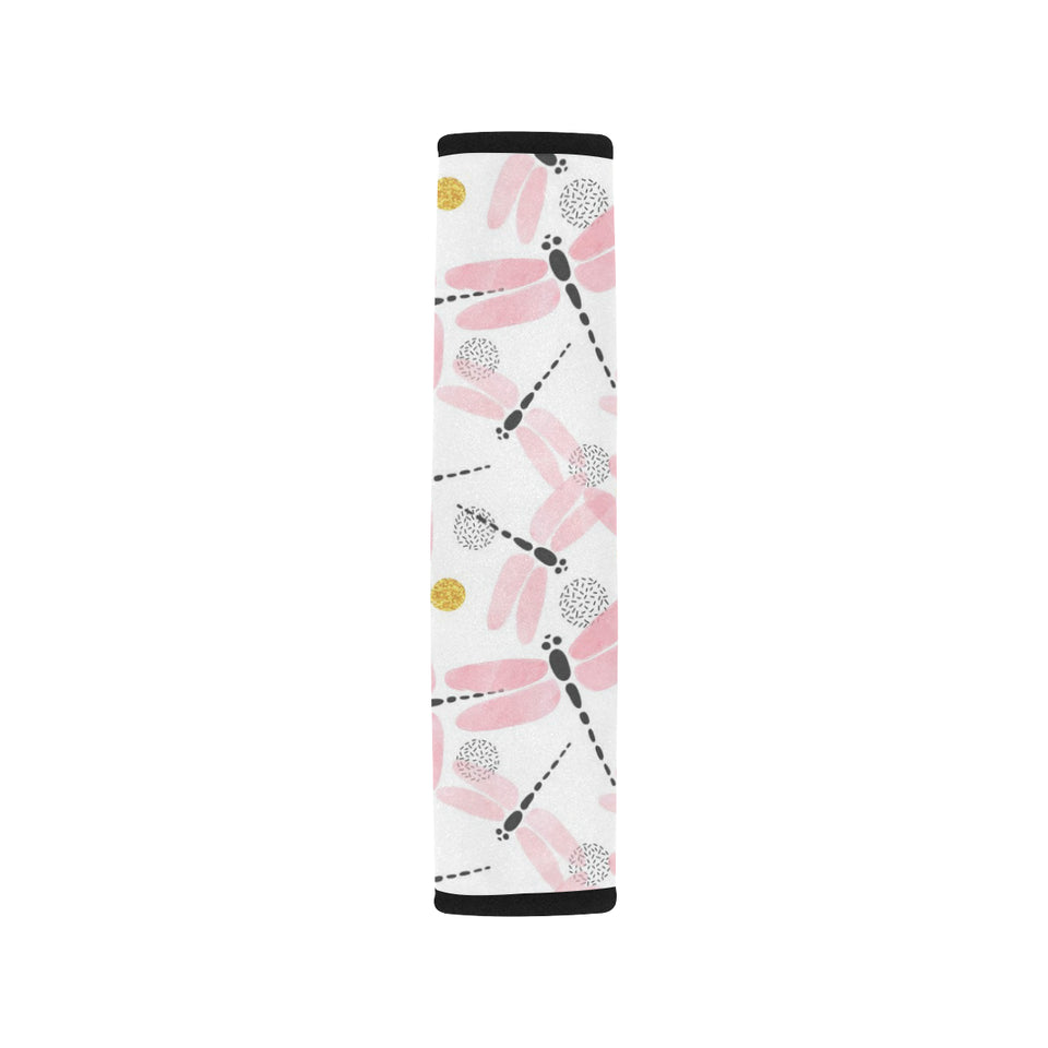 Pink Dragonfly Pattern Car Seat Belt Cover