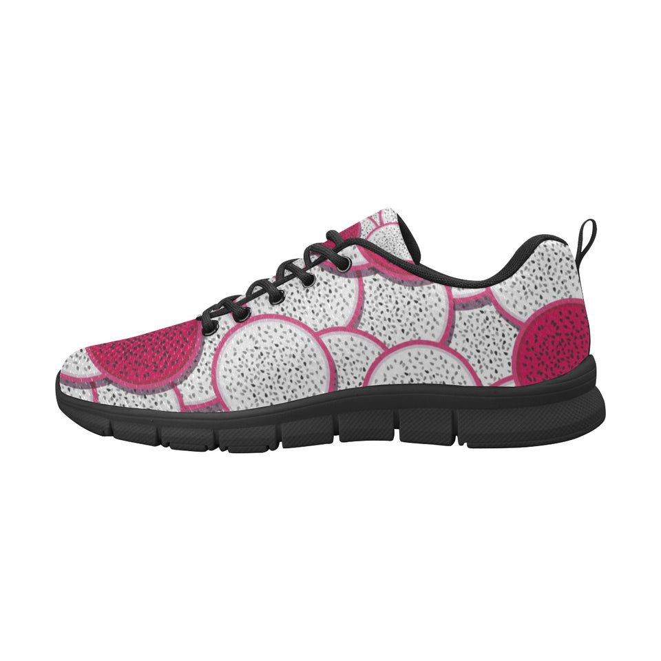 Sliced Dragon Fruit Pattern Men's Sneakers Black