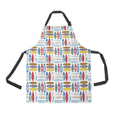 Surfboard Pattern Print Design 02 Adjustable Apron