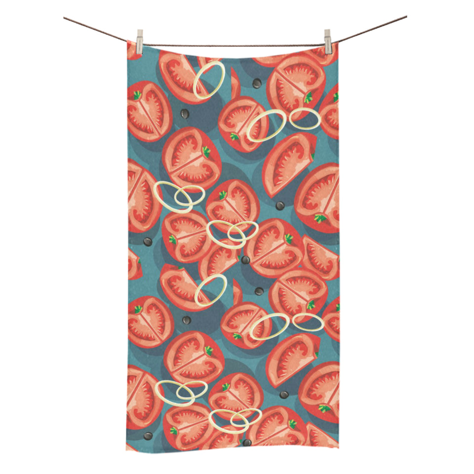 Tomato Pattern Background Bath Towel