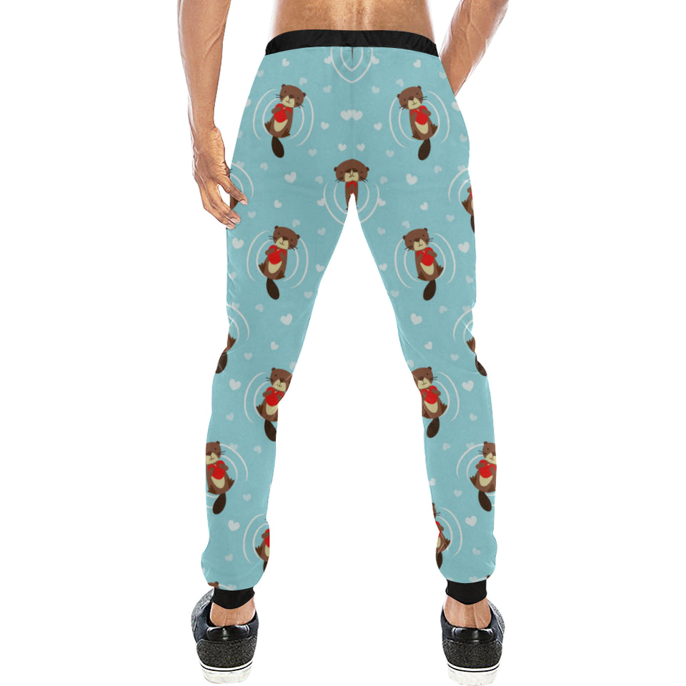 Otter Heart Pattern Unisex Casual Sweatpants