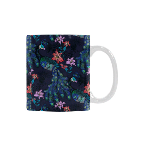 Peacock Feather Pattern Classical White Mug (FulFilled In US)