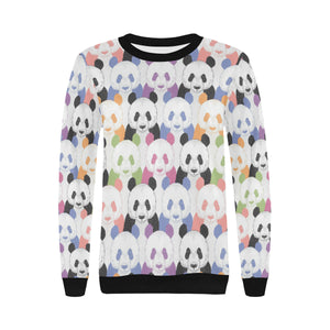 Colorful Panda Pattern Women's Crew Neck Sweatshirt