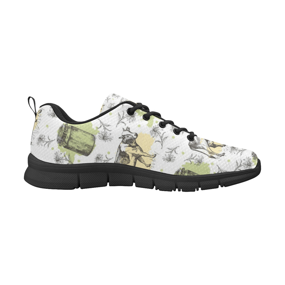 Cow Pattern Men's Sneakers Black